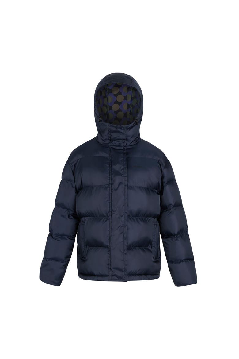 Orla Kiely Flowers Quilted Oversized Jacket, Main, color, Navy