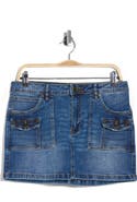 Vigoss Cargo Pocket Denim Miniskirt