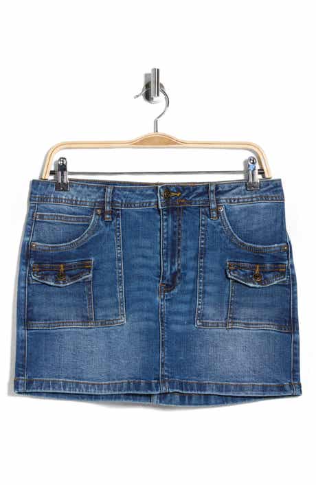 Vigoss Cargo Pocket Denim Miniskirt