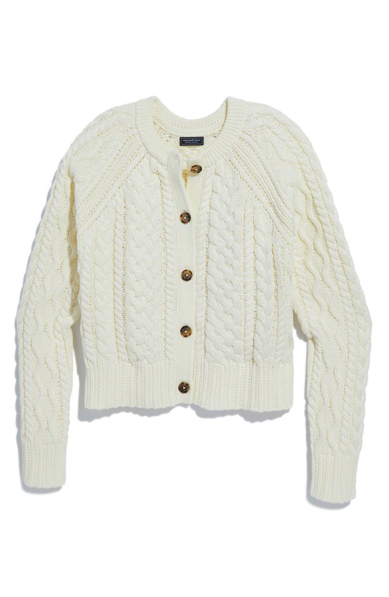 vineyard vines Cable Cardigan, Alternate, color, 