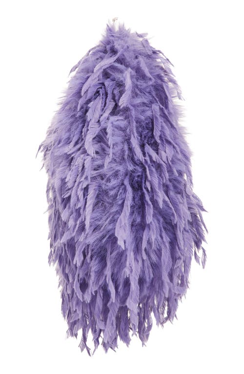 Naked Wardrobe Micro Mini Faux Feather Handbag In Purple