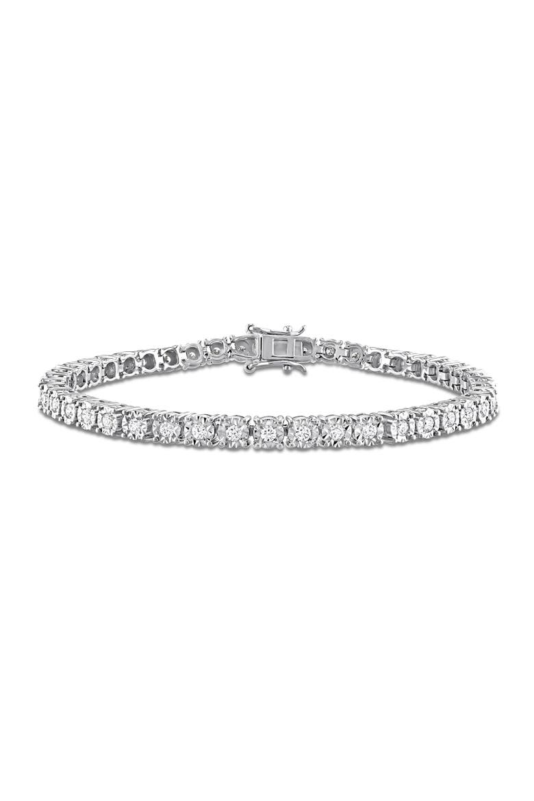1-1/2 CTW Lab-Grown Diamond Tennis Bracelet, Main, color, Sterling silver