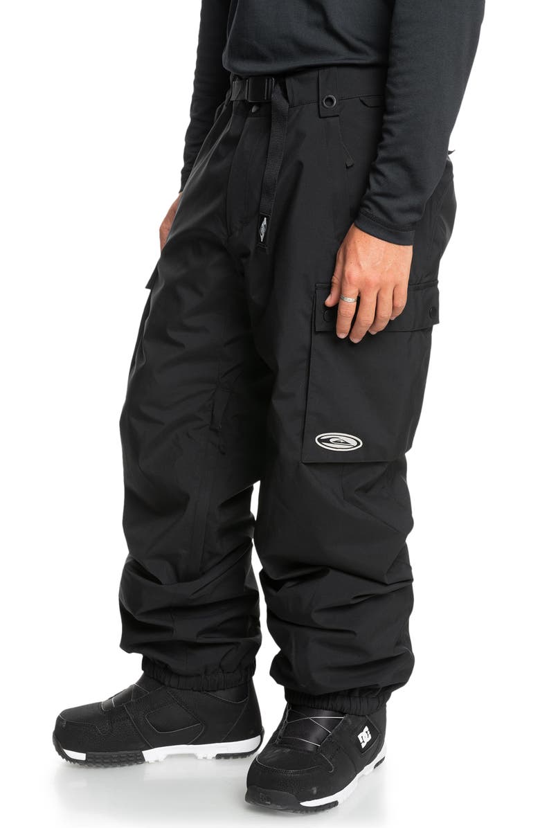 Quiksilver Snow Down Waterproof Cargo Snowboard Pants, Alternate, color,