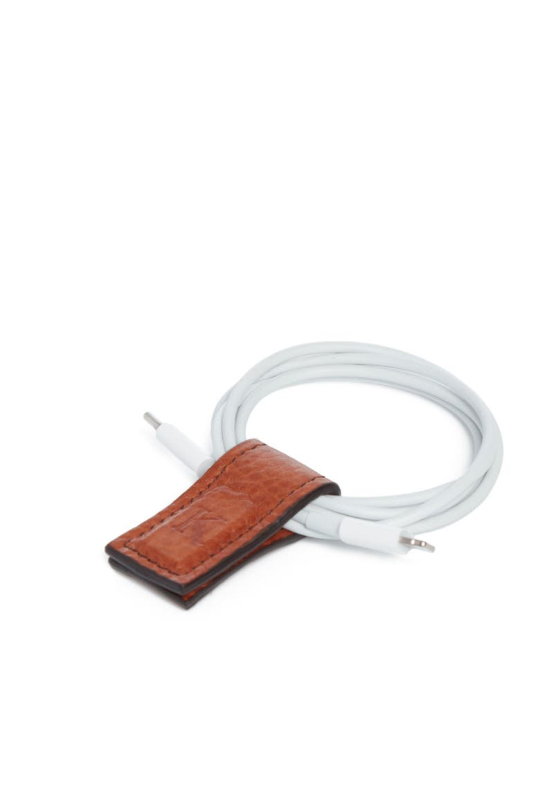 Edison Leather Cord Wrapper - Large, Alternate, color, Pebbled Tan