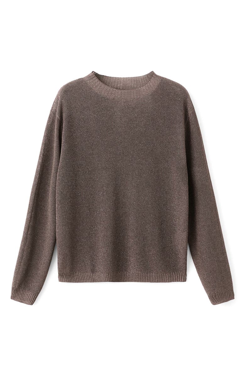 MANGO Sparkle Finely Knit Sweater, Alternate, color, Chocolate