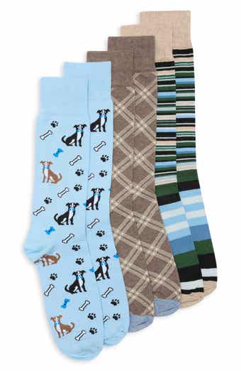 3-Pack Dogs with Bones Dress Socks