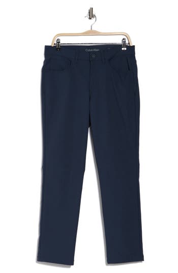 Calvin Klein Hi-stretch Tech 5-pocket Slim Pants In Ink