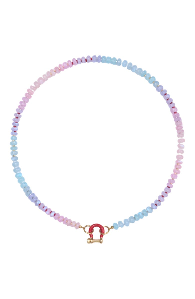 SHOP SPICY DAN Olive Gender Inclusive Moonstone Necklace, Main, color,