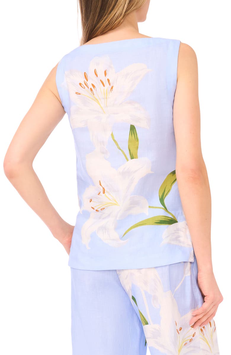 Ted Baker Matia Floral Print Sleeveless Top, Alternate, color, Blue Surf