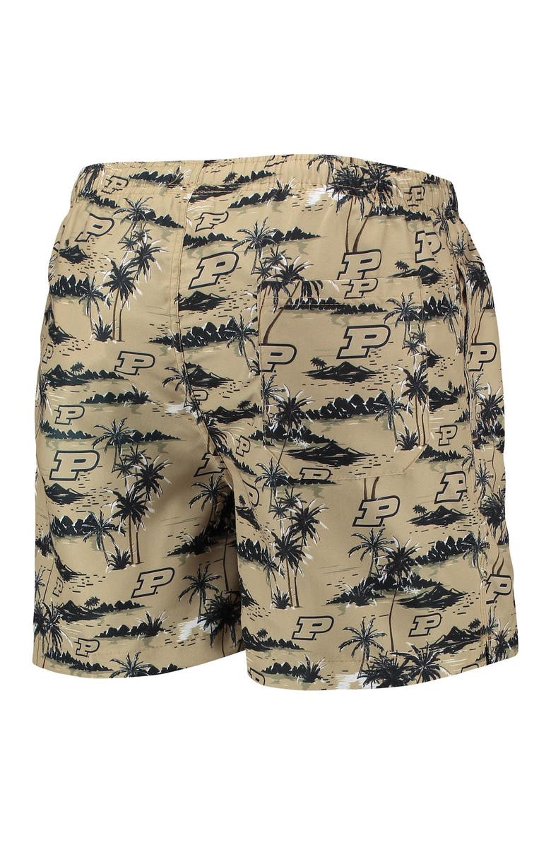 FOCO Men's FOCO Gold Purdue Boilermakers Island Palm Swim Trunks, Alternate, color, 