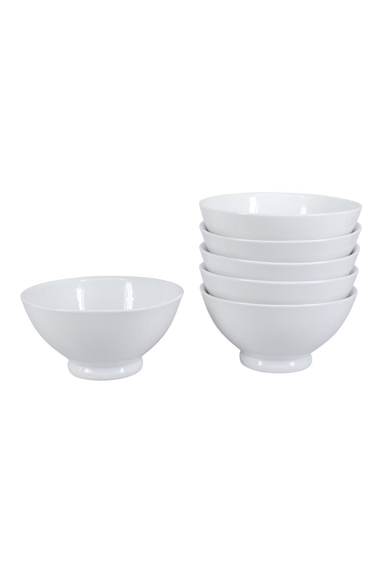 Set of 6 Rice Bowls, Main, color, WHITE