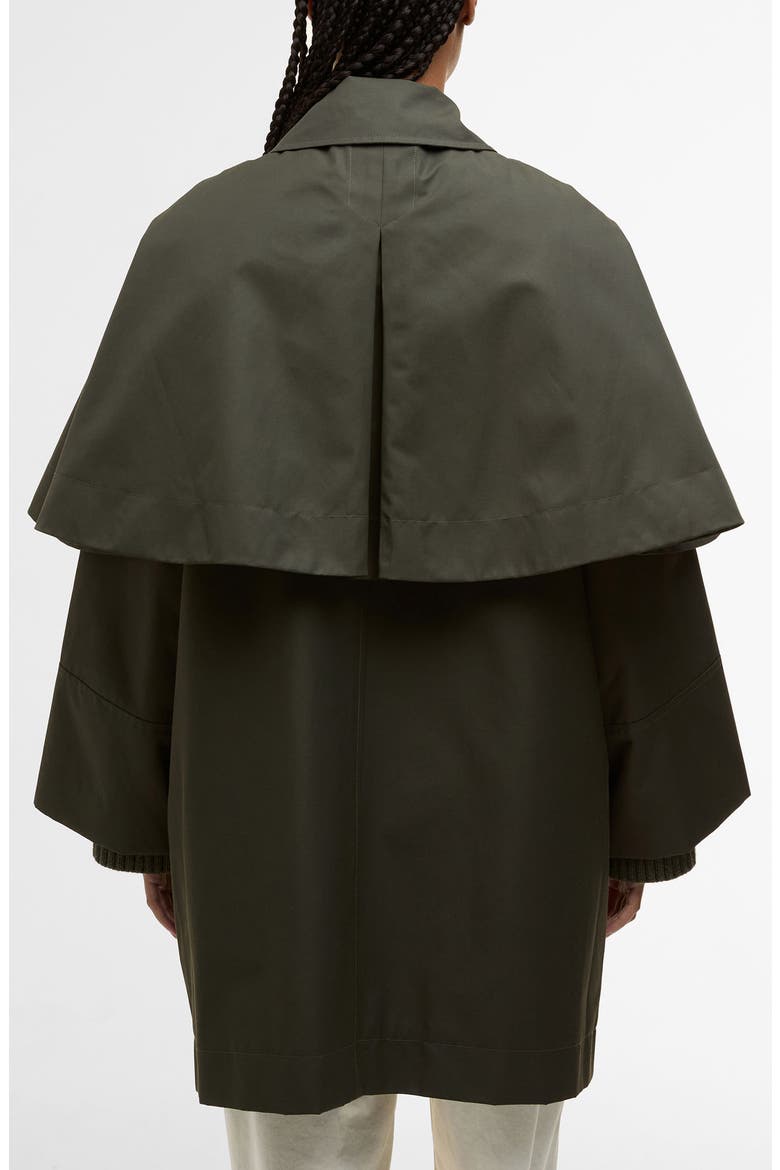 Fia Water Resistant Caped Twill Jacket, Alternate, color, SAGE/ ANCIENT POPLAR