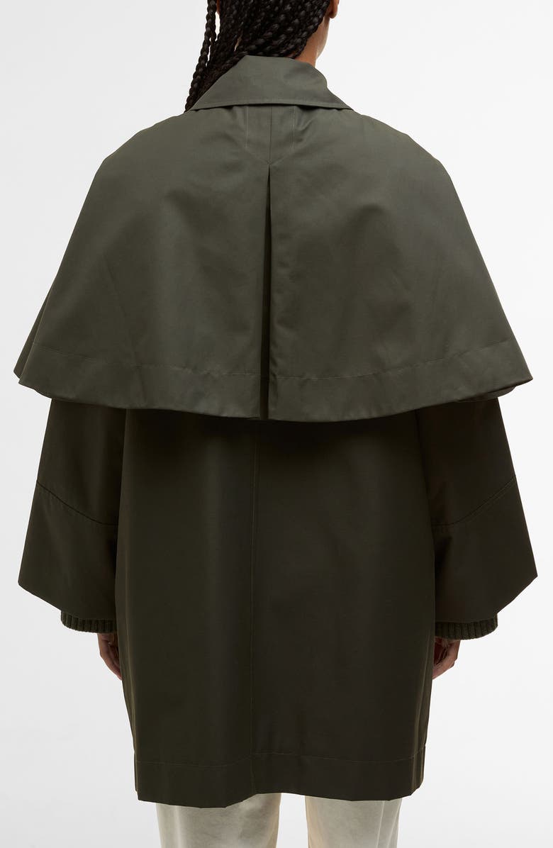 Barbour Fia Water Resistant Caped Twill Jacket, Alternate, color, Sage/ Ancient Poplar