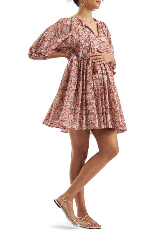 RIPE MATERNITY RIPE MATERNITY CALI LONG SLEEVE COTTON MATERNITY/NURSING DRESS 