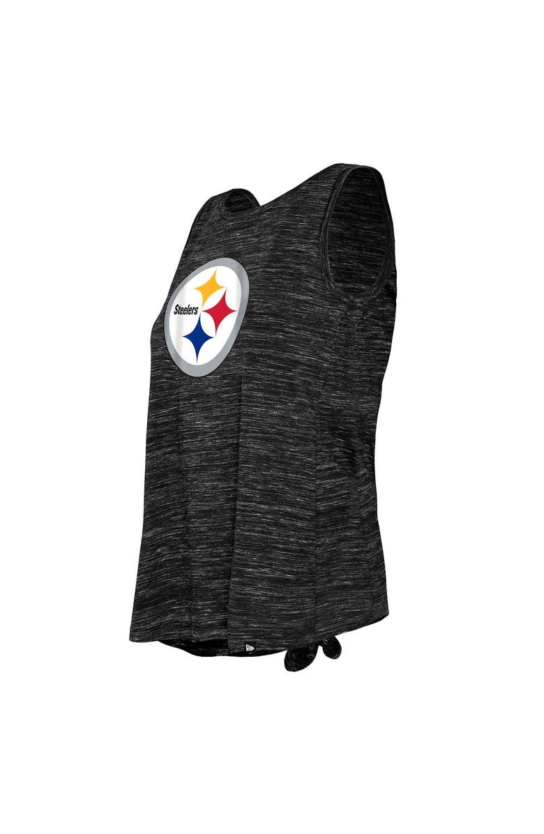 New Era Women's New Era Black Pittsburgh Steelers Space Dye Tie-Back Tank Top, Alternate, color, Black