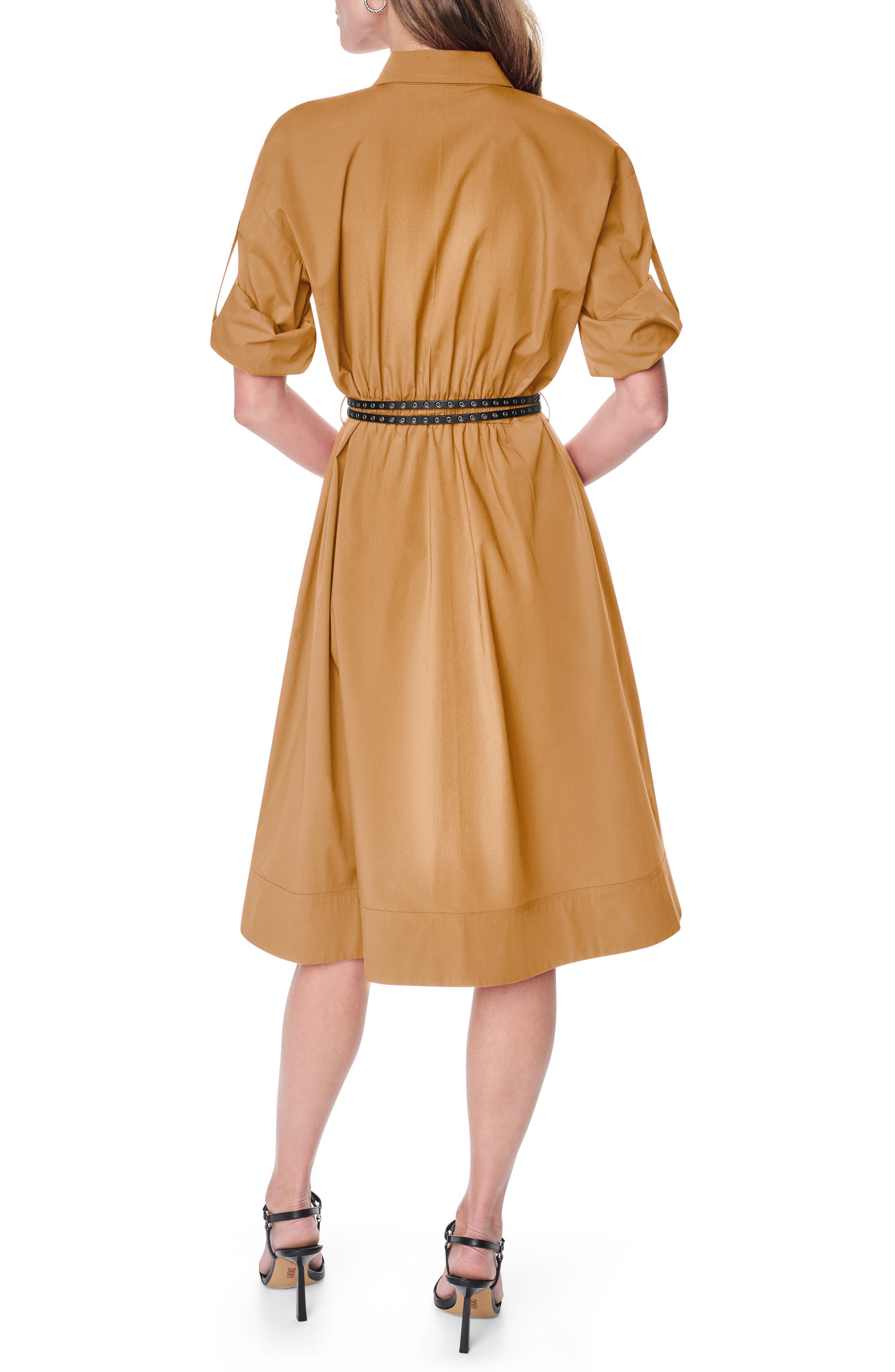 Long Sleeve Stretch Cotton Shirtdress - image 4