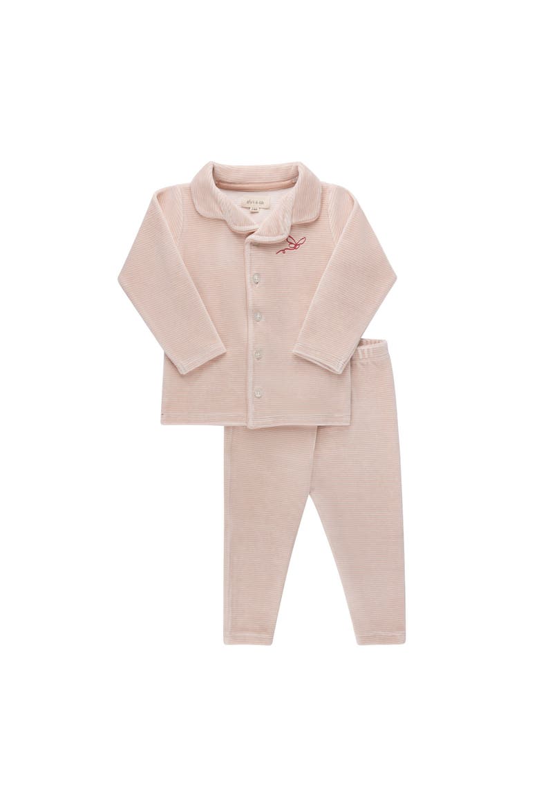 Velour Stripe Collection - Pajama, Main, color, Light Pink
