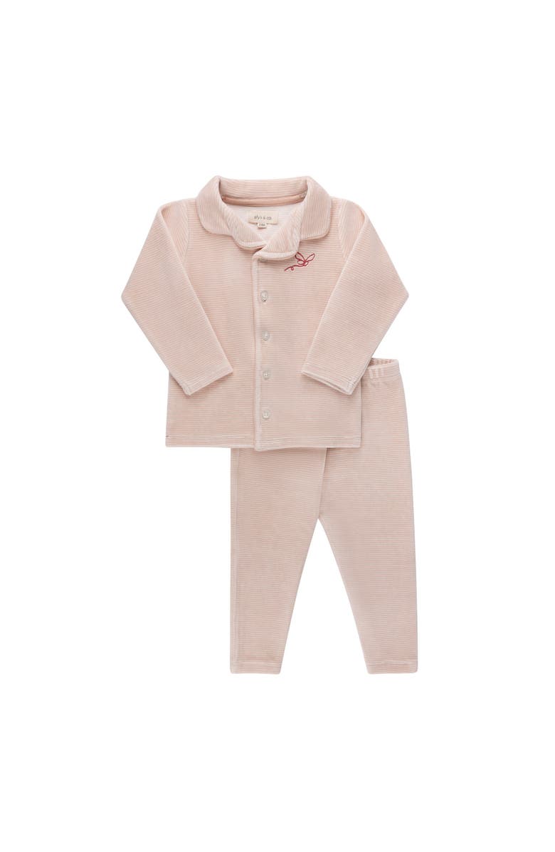 Ely's & Co. Velour Stripe Collection - Pajama, Main, color, Light Pink