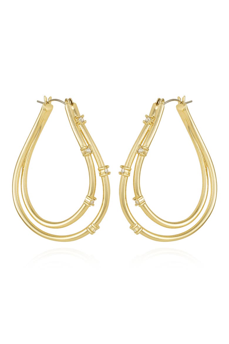 Double Hoop Earrings, Main, color, GOLDTONED
