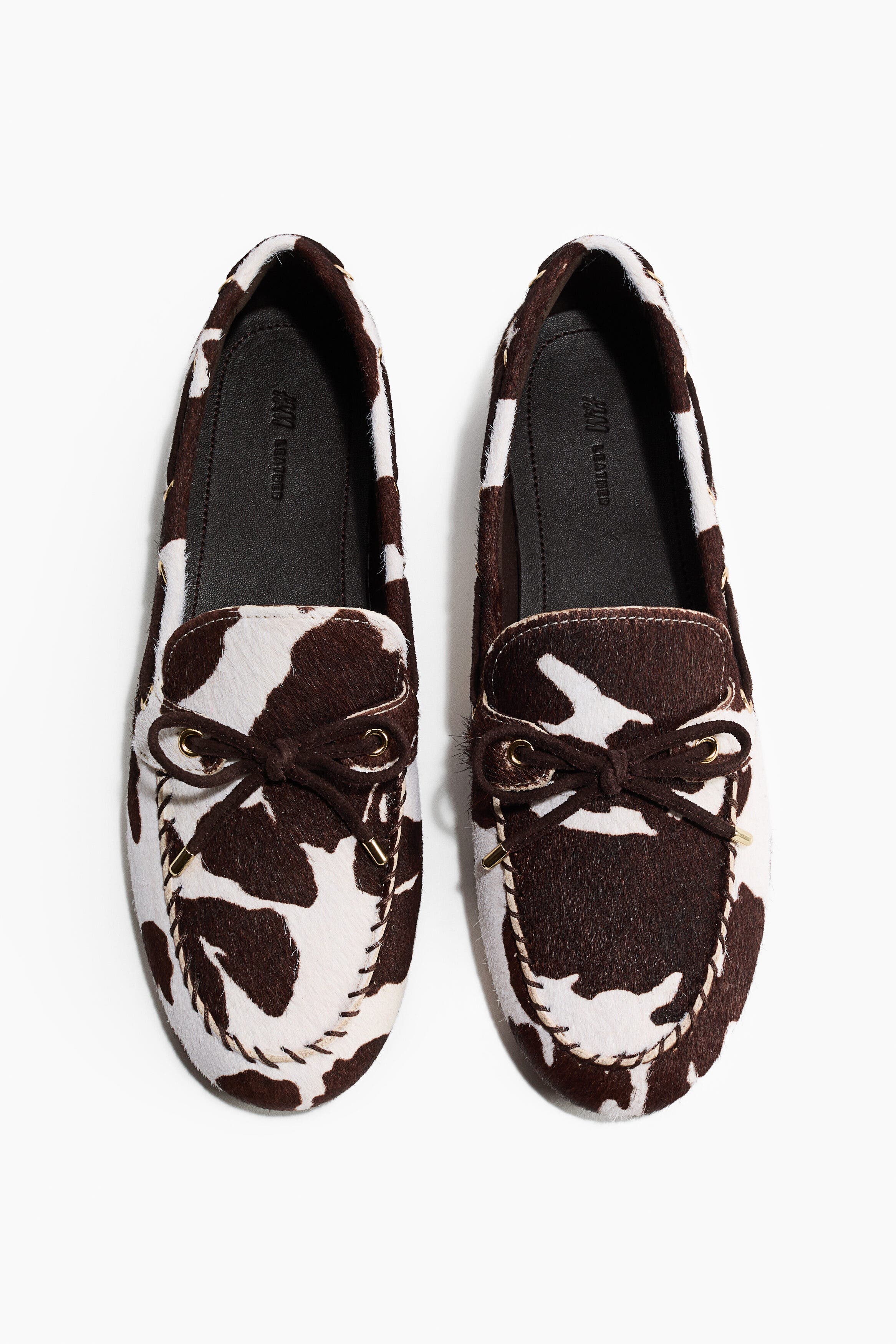 H&M Deck Shoes, Main, color, White/Cowhide Print