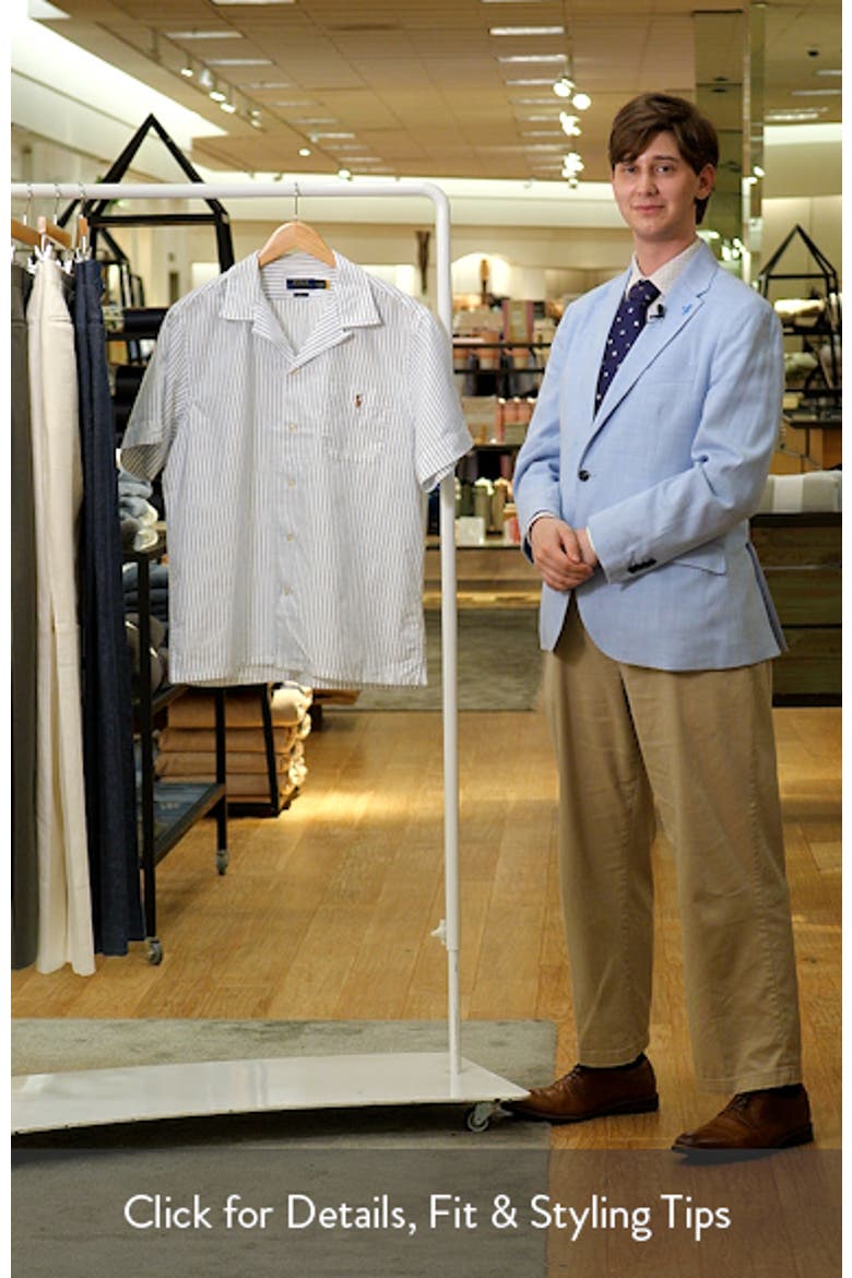 Classic Fit Stripe Cotton Oxford Cloth Camp Shirt video