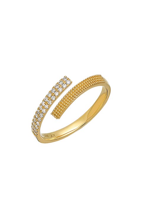 Kiera Trend Beaded & Diamond Bypass Ring (Nordstrom Exclusive)