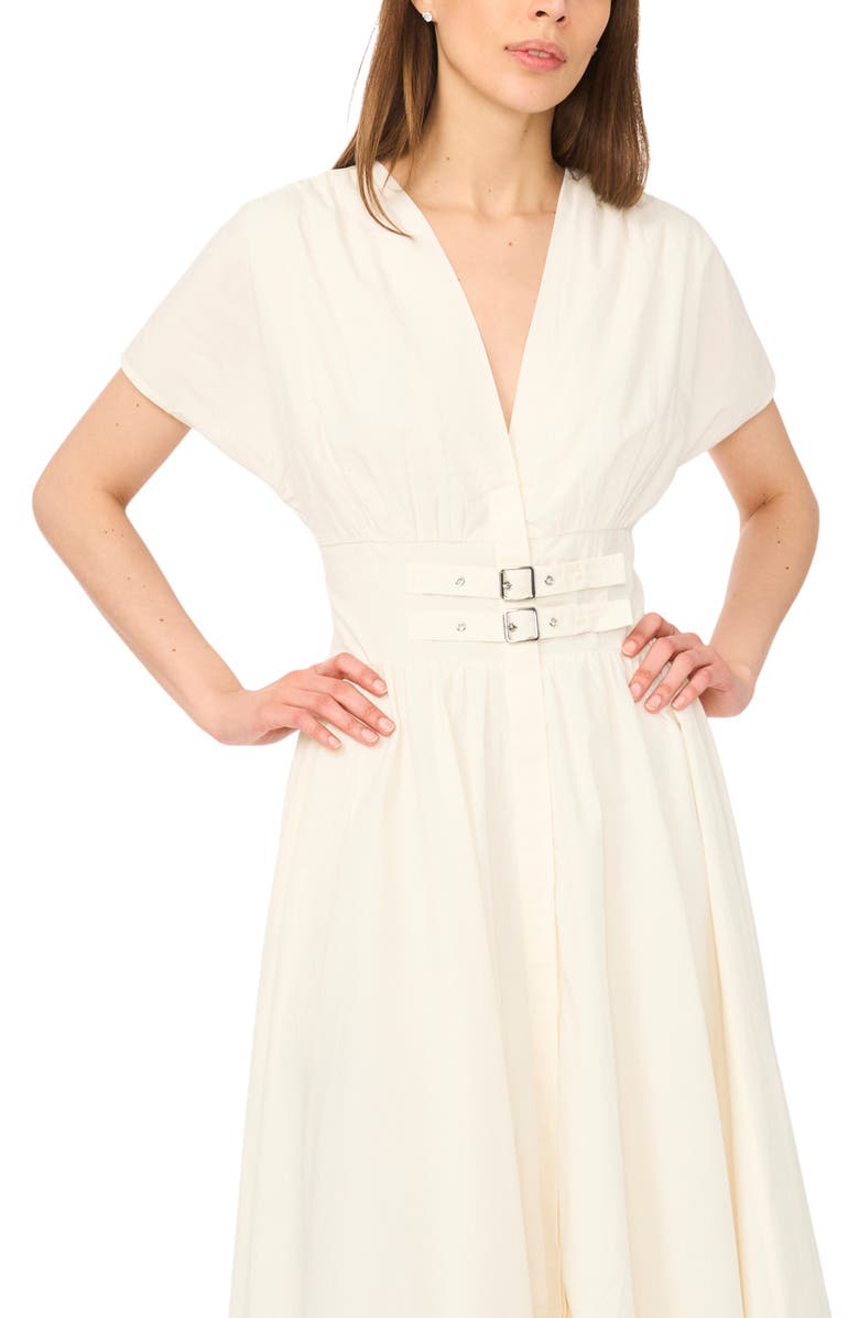 CeCe Double Belt Midi Dress, Alternate, color, Sweet Ivory