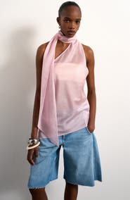 Topshop Scarf Open Back Halter Top