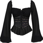 HOUSE OF CB Cara Long Sleeve Georgette Top