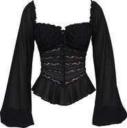 HOUSE OF CB Cara Long Sleeve Georgette Top