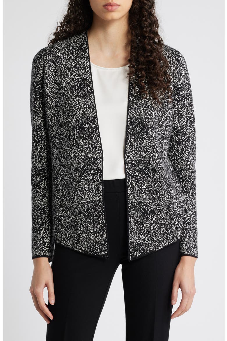 Open Front Cardigan, Main, color, ANNE BLACK/ ANNE WHITE
