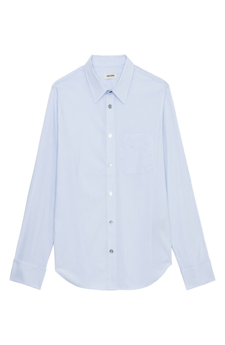 Zadig & Voltaire Taszika French Cuff Cotton Blend Button-Up Shirt, Alternate, color,