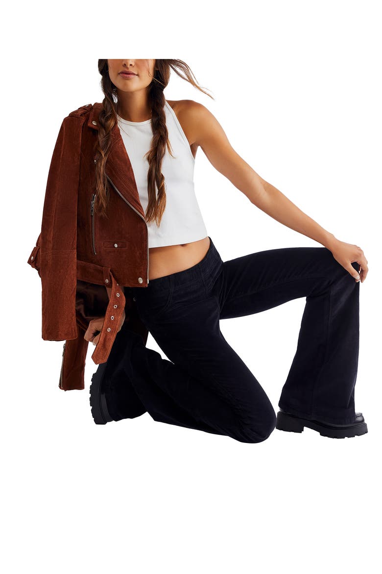 We the Free Pull-On Flare Corduroy Pants, Alternate, color, BLACK