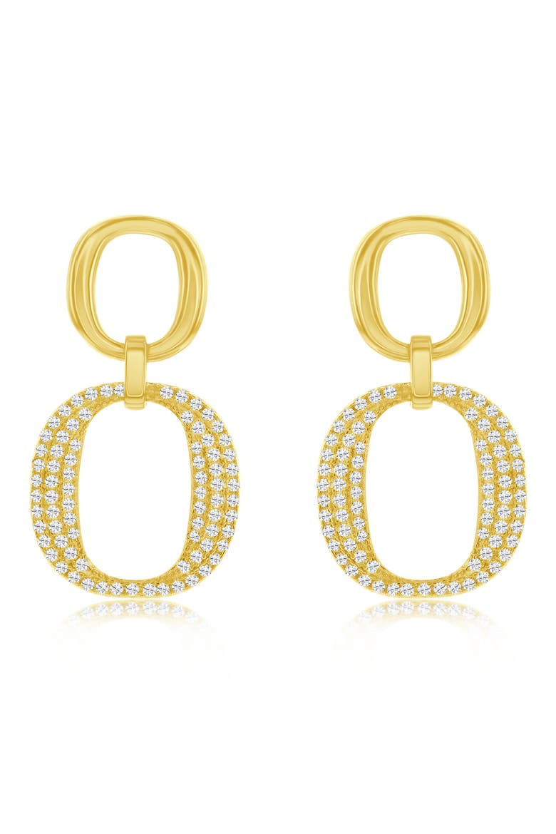 Pavé Cubic Zirconia Drop Earrings, Main, color, YELLOW