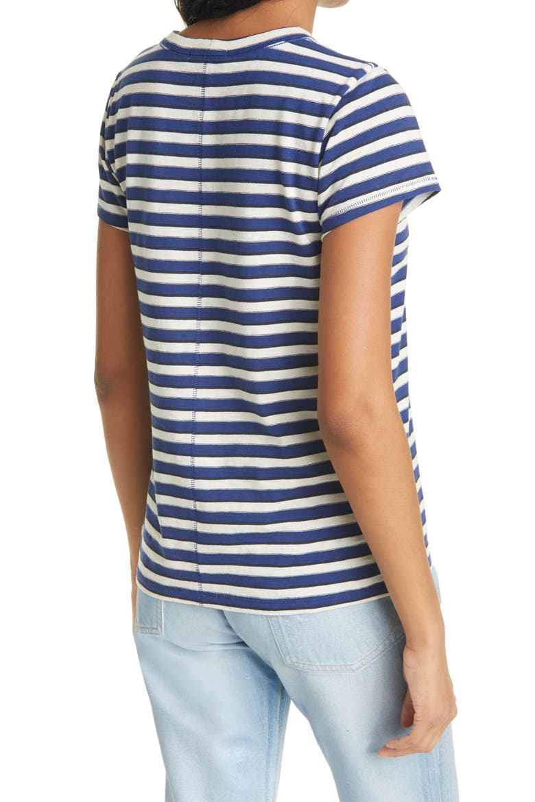 The Slub Stripe Organic Pima Cotton T-Shirt, Alternate, color, BLUE STRIPE