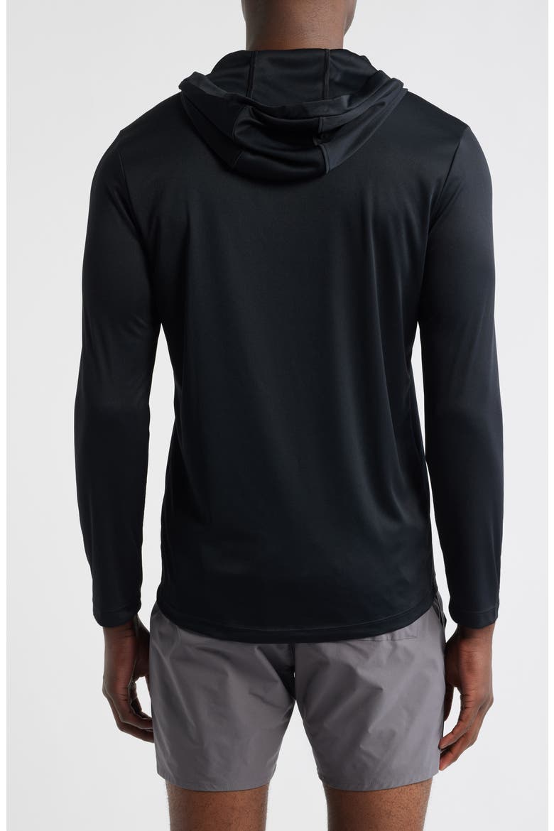 Hooded Long Sleeve Rashguard, Alternate, color, BLACK
