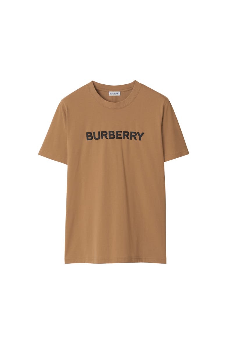 Burberry Logo Cotton T-shirt, Alternate, color, Camel
