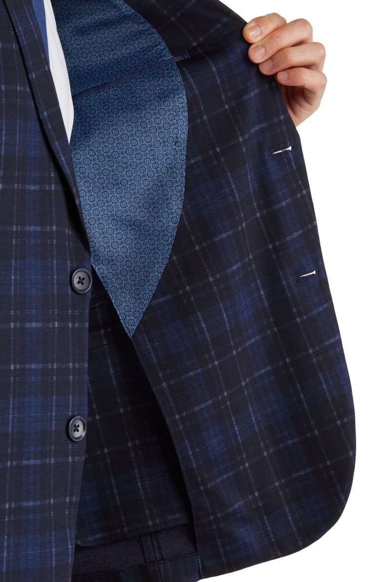 Original Penguin Blue Plaid Knit Suit Jacket, Alternate, color, 