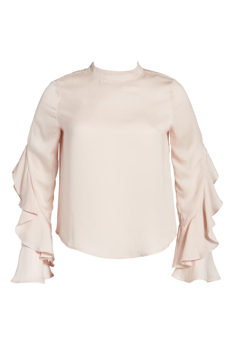 Ruffle Sleeve Blouse, Alternate, color, BLUSH