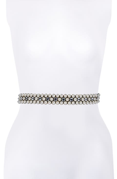imitation pearl bridal belt