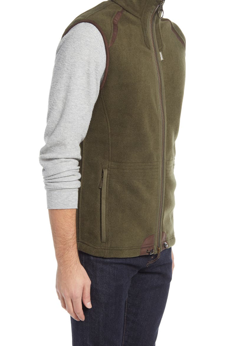 Langdale Regular Fit Fleece Gilet Vest, Alternate, color, OLIVE