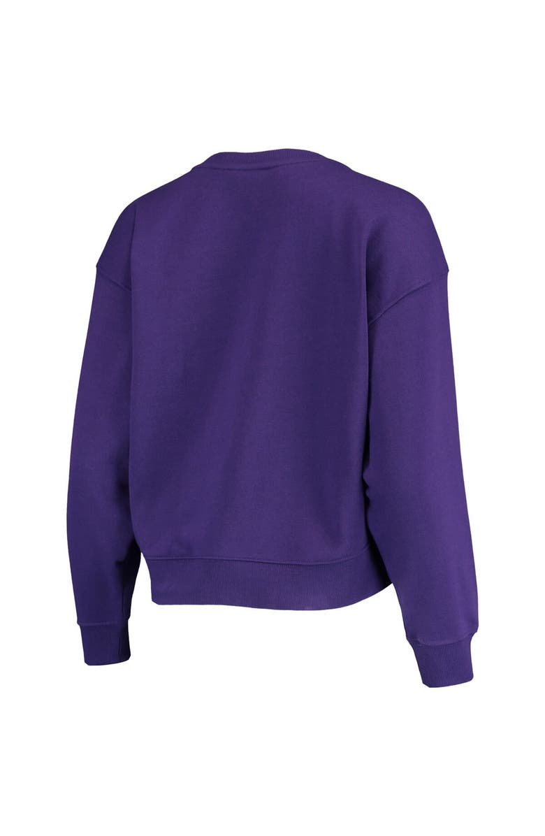 DKNY SPORT Women's DKNY Sport Purple Los Angeles Lakers Carrie Rhinestone Pullover Sweatshirt, Alternate, color,