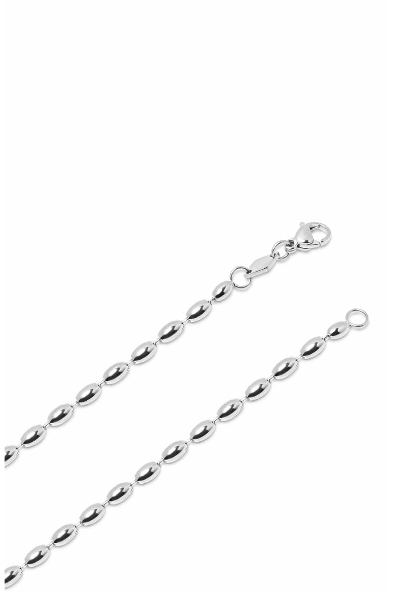 Silver Beaded Chain Necklace, Alternate, color, None
