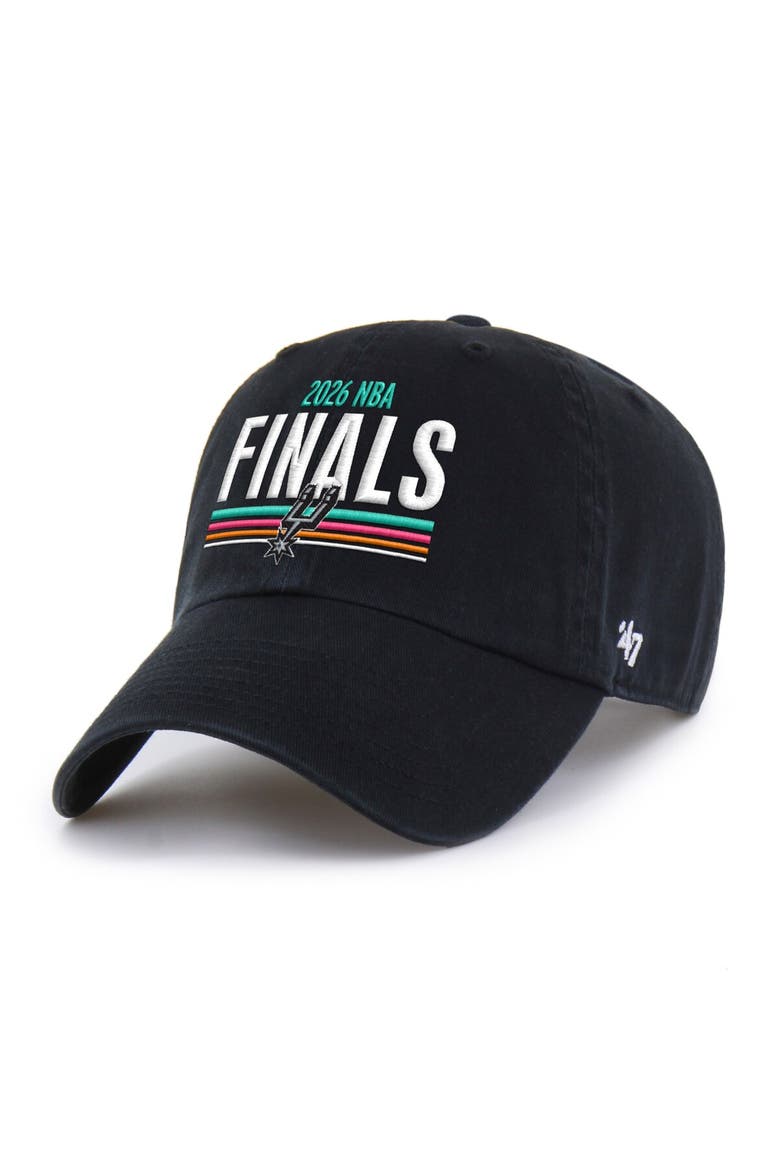 Men's '47 Black San Antonio Spurs 2026 NBA Finals Clean Up Adjustable Hat, Main, color, Black