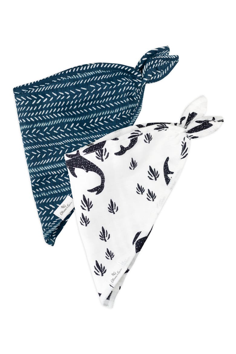 Whaleshark Romper, Graphic Tee, Shorts & Bandana Bibs Gift Set, Alternate, color, NAVY