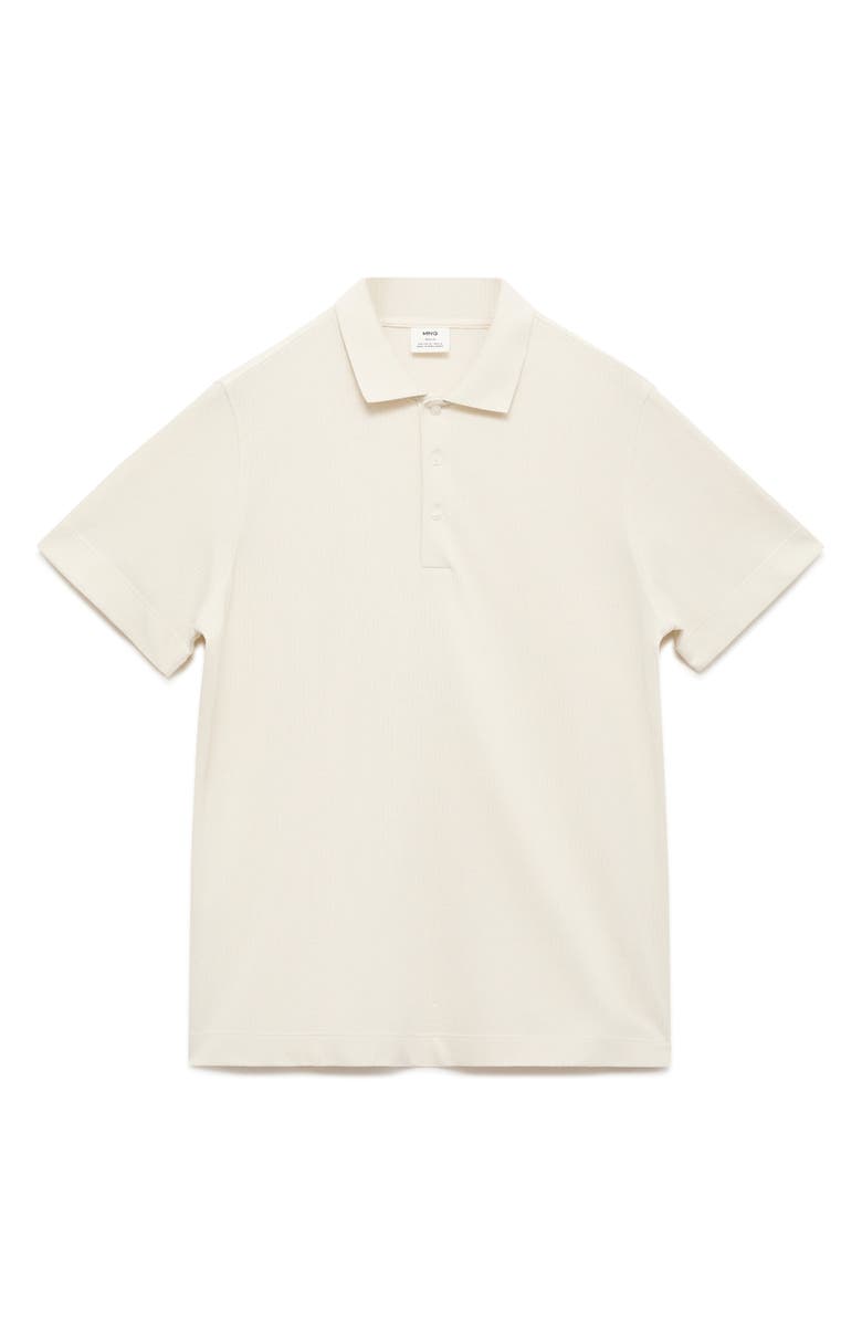 MANGO Fine Rib-Knit Polo, Alternate, color, Ivory White