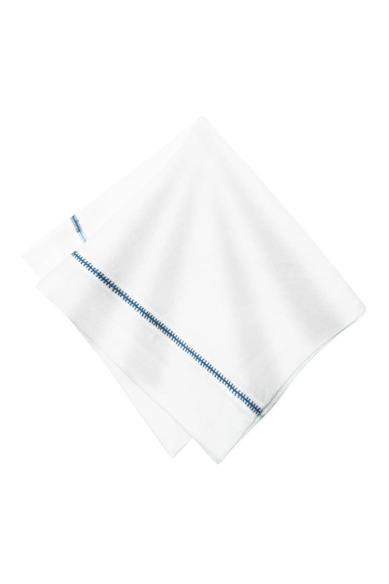 Embroidery Napkins - Set of 4, Alternate, color, White/Blue 20" x 20"