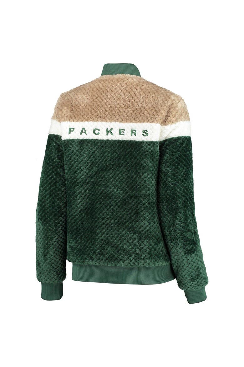 Women's G-III 4Her by Carl Banks Green/Cream Green Bay Packers Riot Squad Sherpa Full-Snap Jacket, Alternate, color, Green
