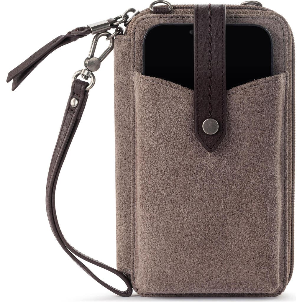 The Sak Silverlake N/s Smartphone Crossbody In Mushroom Suede