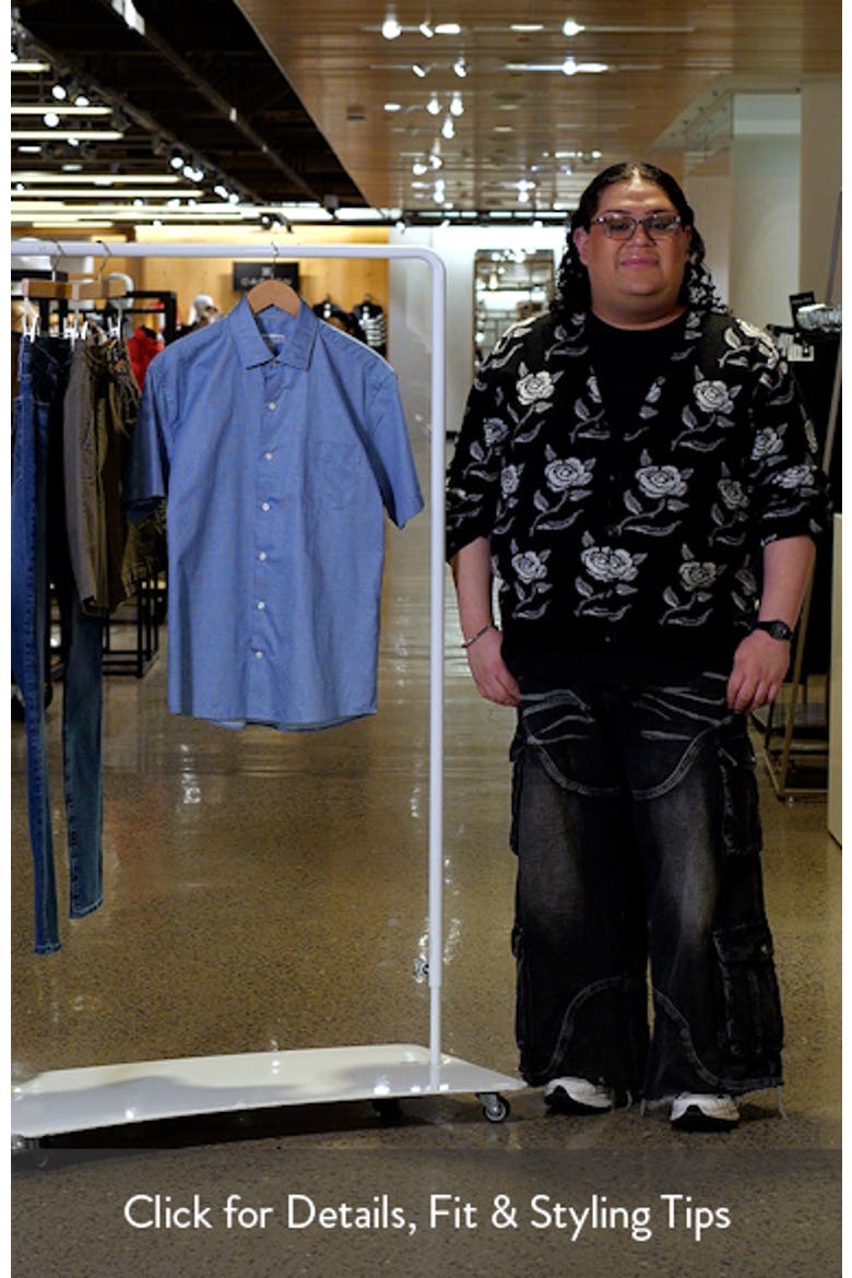 Graham Microprint Short Sleeve Cotton Button-Up Shirt video